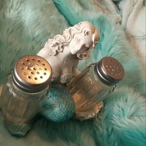 Mermaid salt and pepper shaker set by